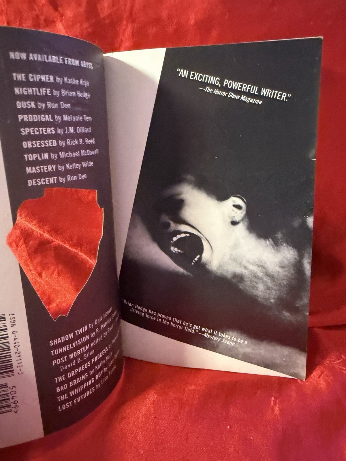 LOT of 2 VINTAGE HORROR PAPERBACKS F/HELL! Dark Prism & Death Grip (Dell/Abyss)