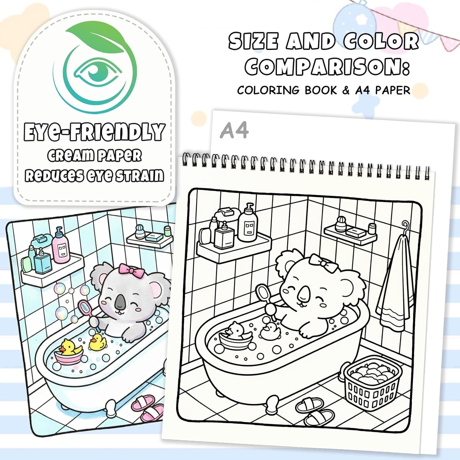 Relaxing Spiral-Bound Coloring Book for Mindfulness & Creativity – 32 Pages