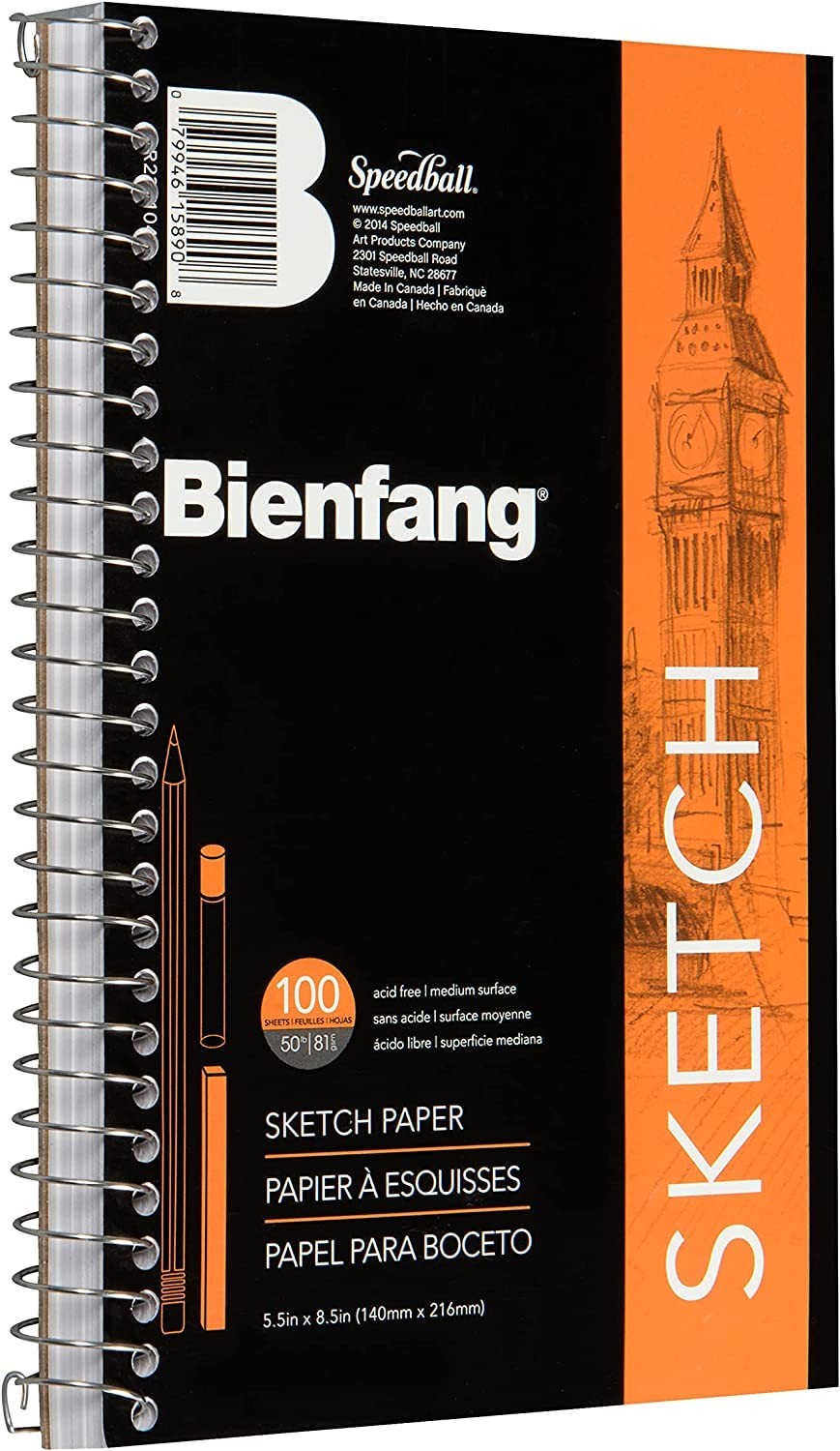 Sketch Pad 5.5×8.5 Inch 3Pack 100 Sheets of 60lb 90gsm Art Paper, Spiral Boun…