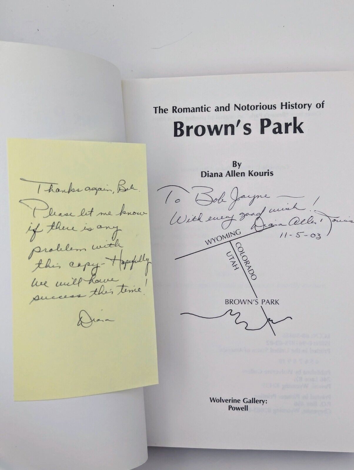The Romantic Notorious History Of Brown’s Park Utah Diana Allen Kouris SIGNED