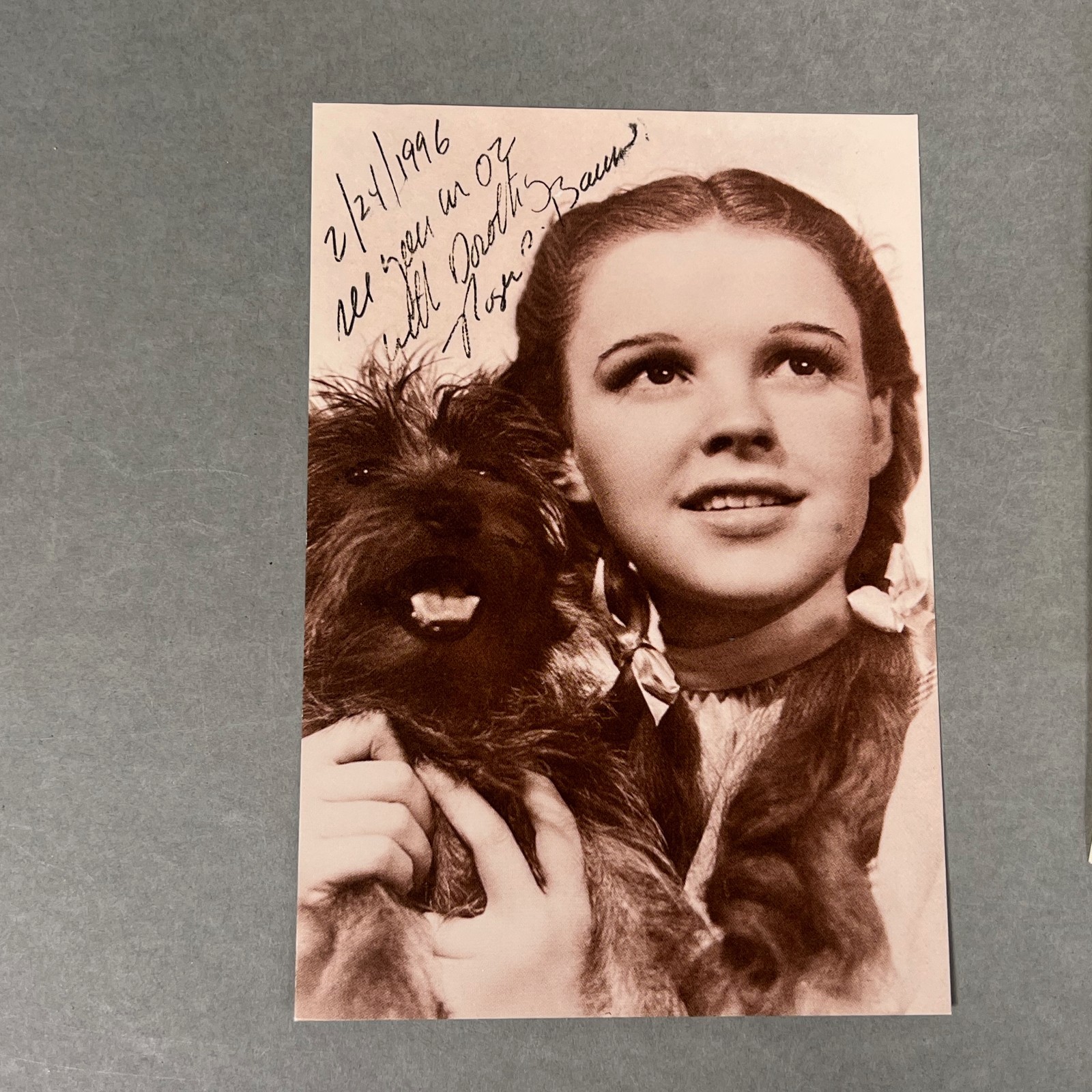 3x SIGNED Roger S. Baum Dorothy of Oz Book, Postcard, Paper All 3 Signed Toto