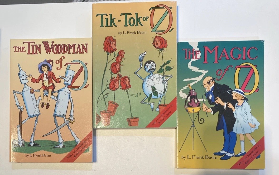 Lot of 3 L. Frank Baum Wizard of Oz paperback books. Very Good Condition