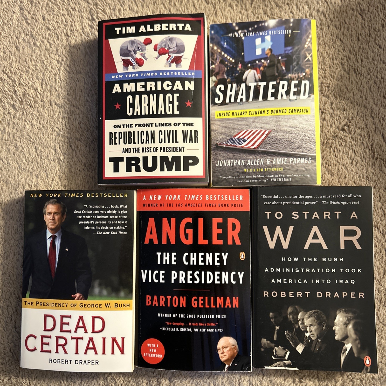 2000s Political History Book Bundle Lot (Bush, Cheney, Clinton, Trump)