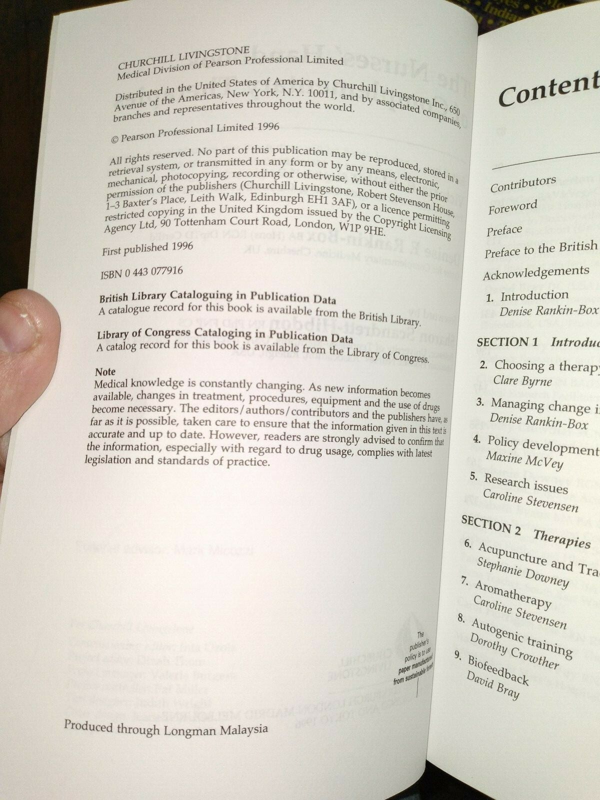 The Nurses’ Handbook of Complementary Therapies (FC74-1-JV2928)