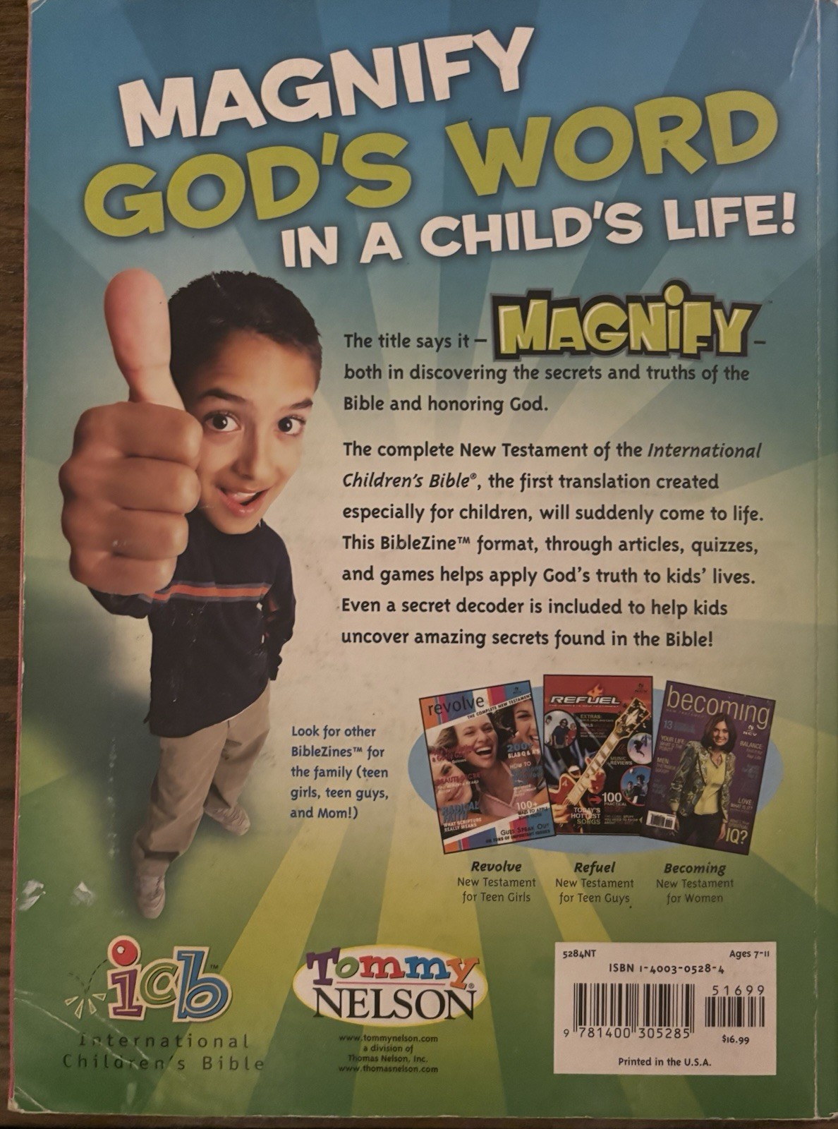 Magnify Complete New Testament For Kids With Free Secret Decoder Included