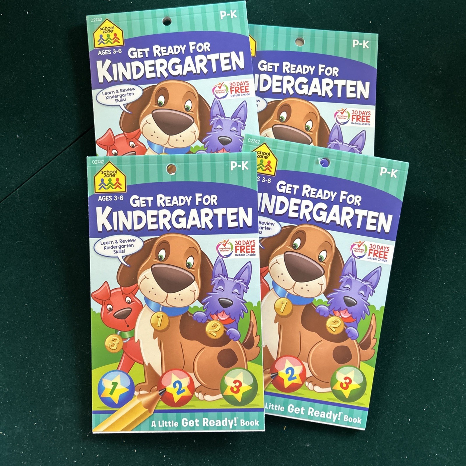 4-School Zone Get Ready for Kindergarten Workb- 1601593066, Set Of 4