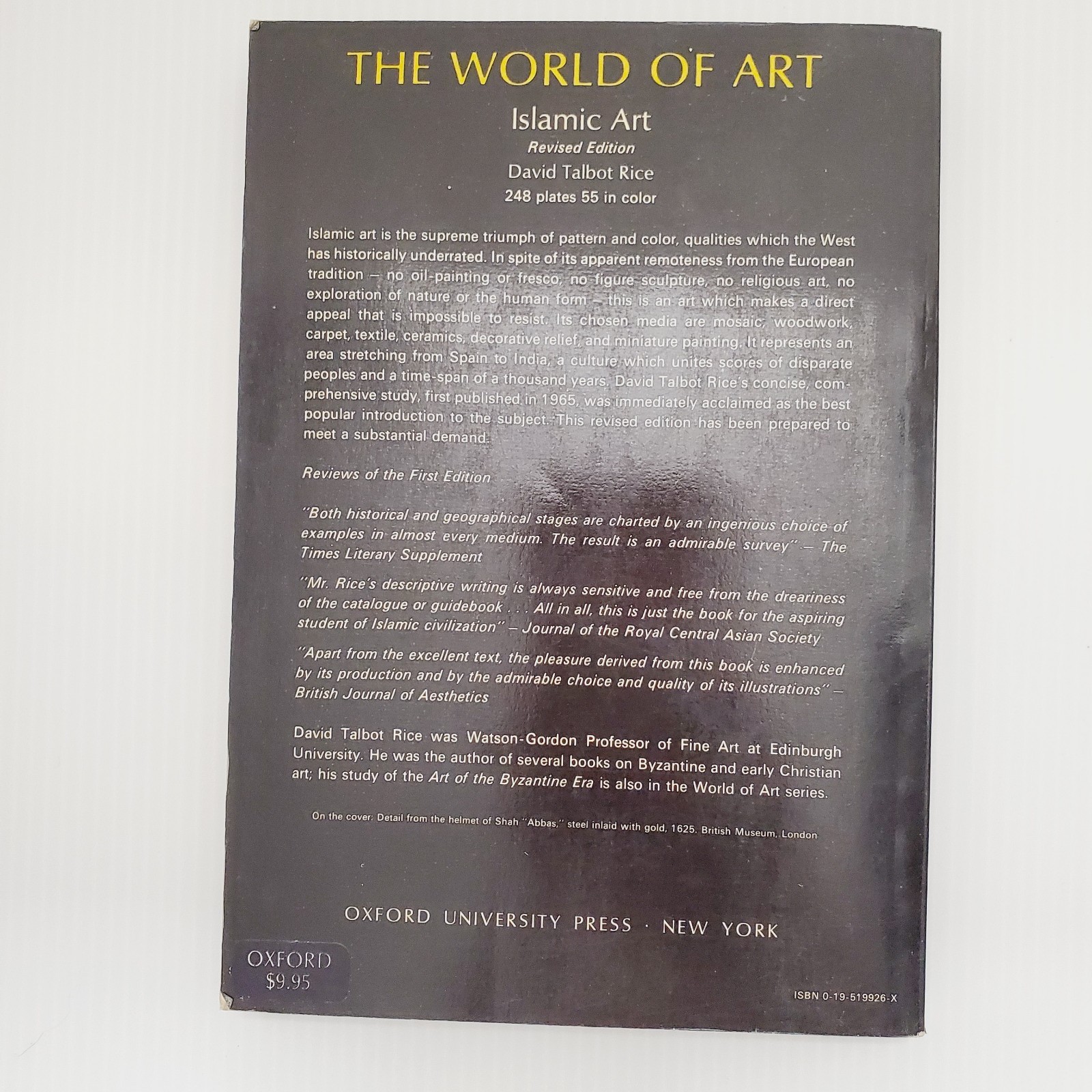 Islamic Art Book By David Talbot Rice Paperback History Fine Arts Vintage