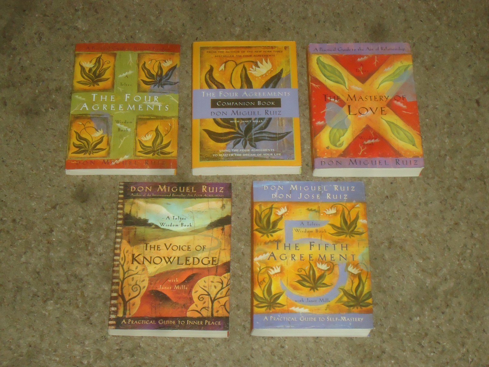 Lot 5 Don Miguel Ruiz Books Four Agreements Fifth Mastery Love Voice Knowledge