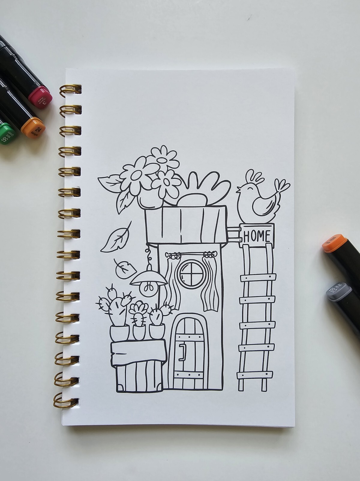 Whimsical Homes Coloring Book 8.5 X 5.5 In A5 Coloring Book For Adults And Kids.
