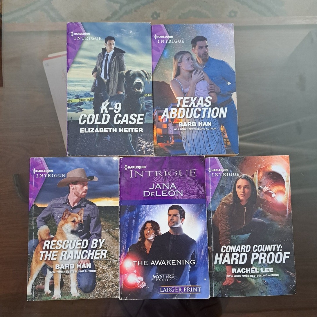 Set of 5 Harlequin Intrigue Pre-owned Books The Awakening Texas Abduction & More