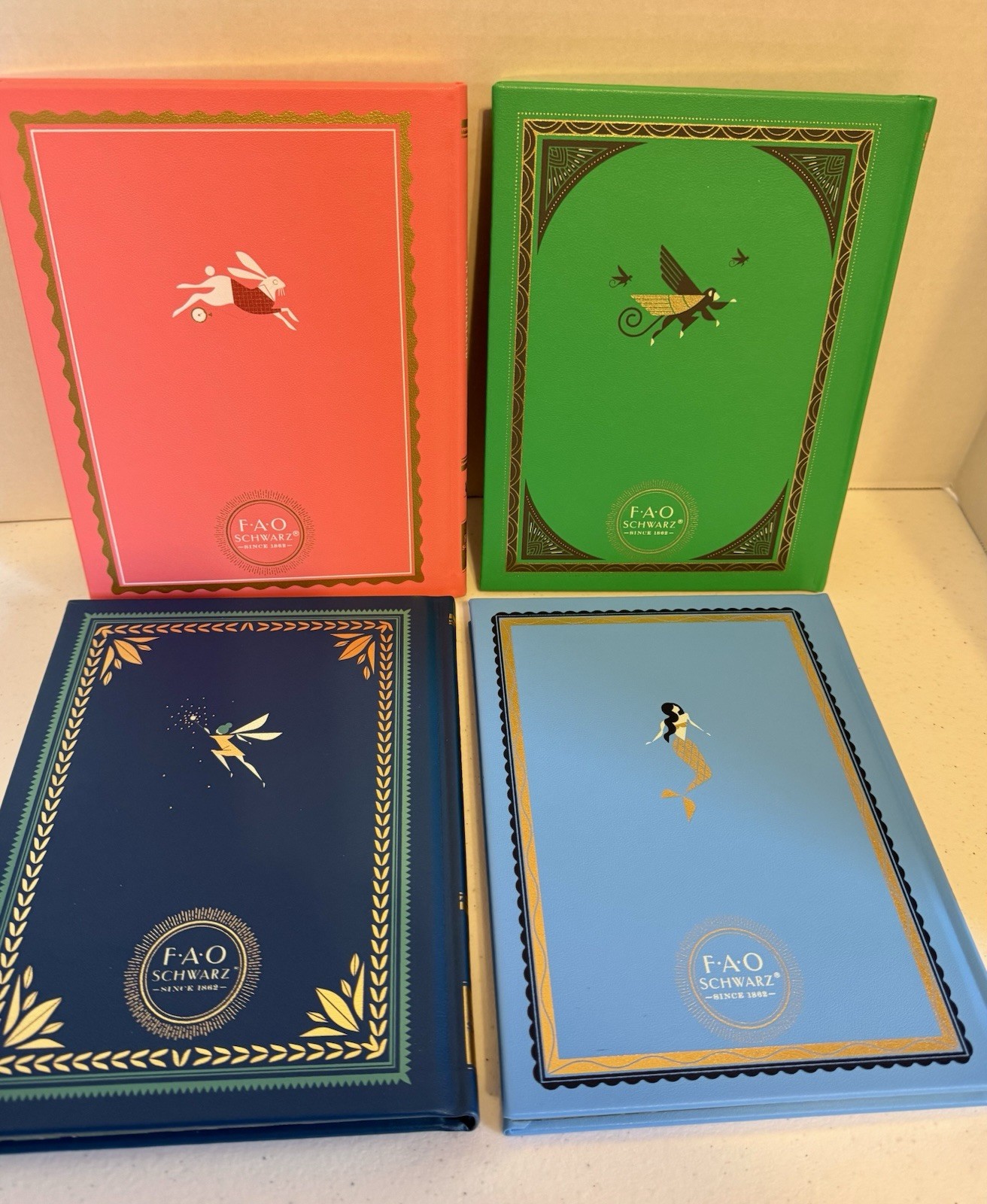 Classic Books Set of 4 Gilded Library Bundle Disney FAO Schwartz Painted Edge