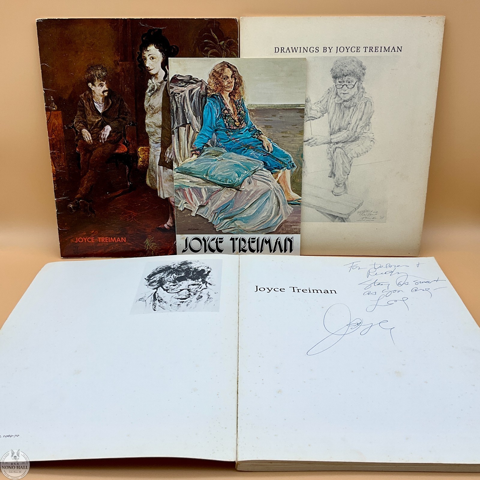Vintage Joyce Wahl Treiman Hand Signed Art Book with Exhibition Catalogues
