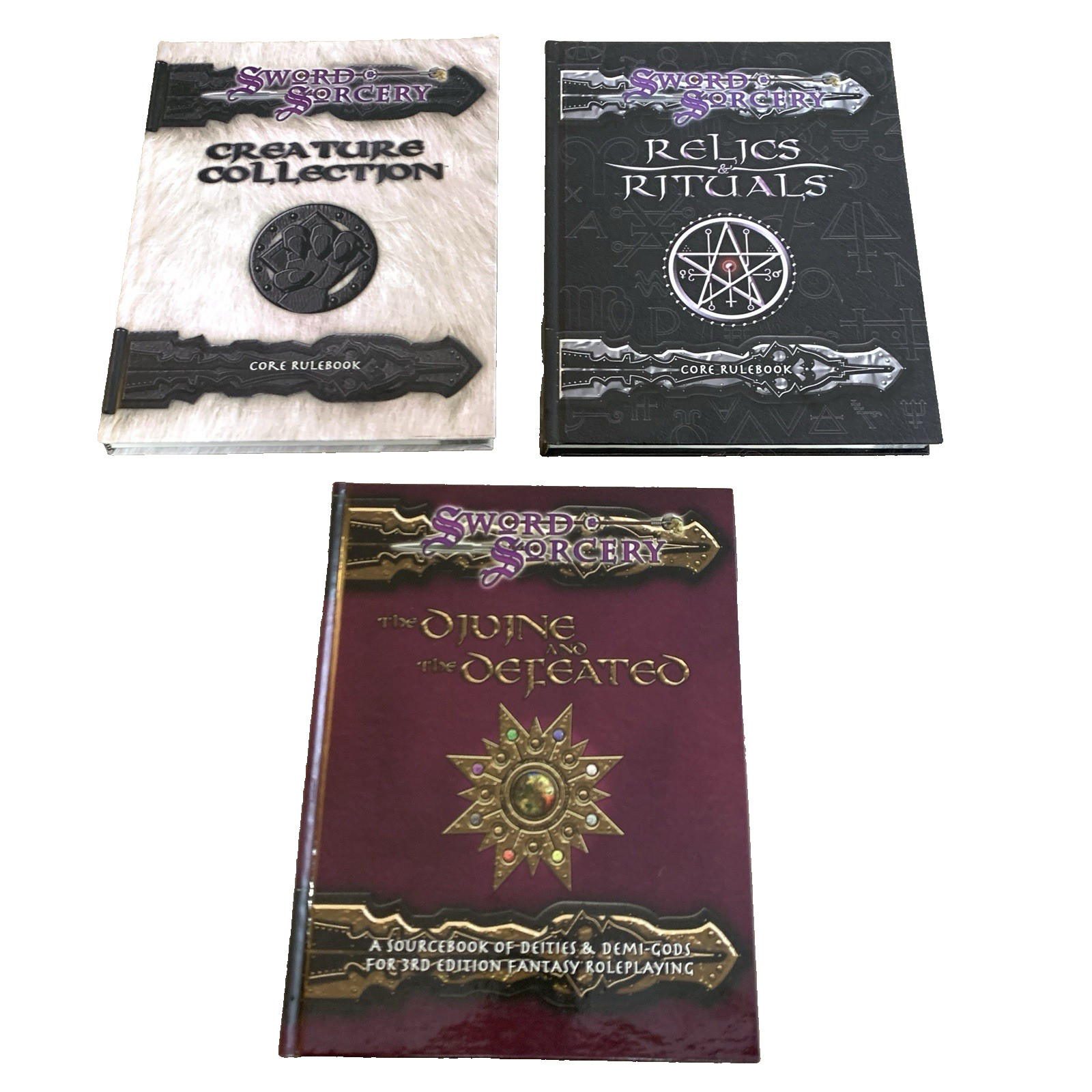 Swords & Sorcery Book Lot The Divine & the Defeated D&D RPG Rulebook Sourcebook!