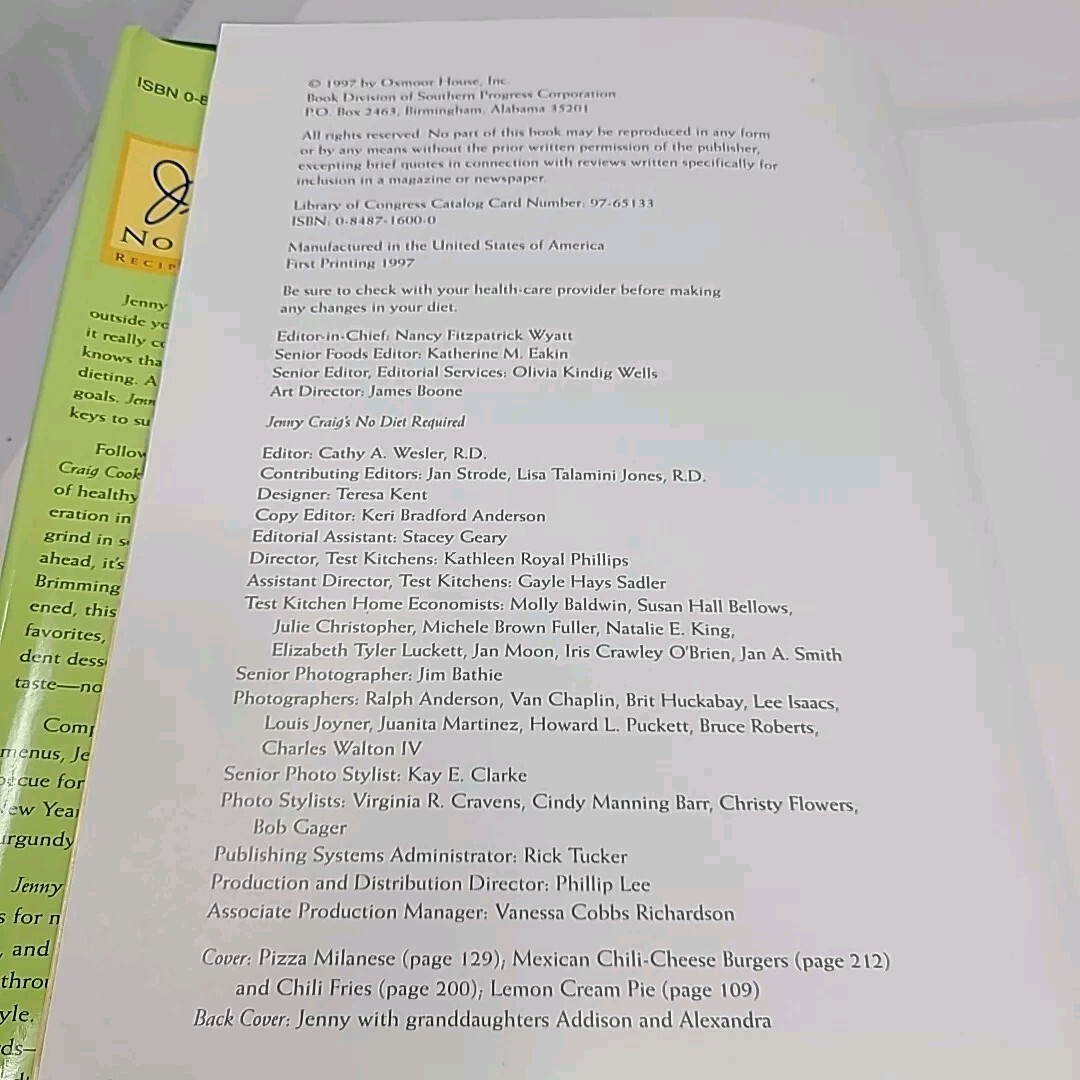 Vintage Lot Jenny Craig Cookbooks Recipes Hardcover Diabetes Simple Pleasures