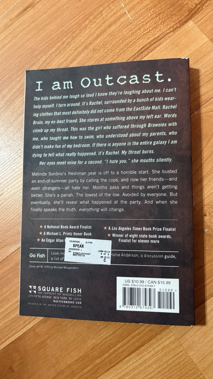 Square Fish Speak National Book Award Finalist PB Laurie Halse Anderson 2011