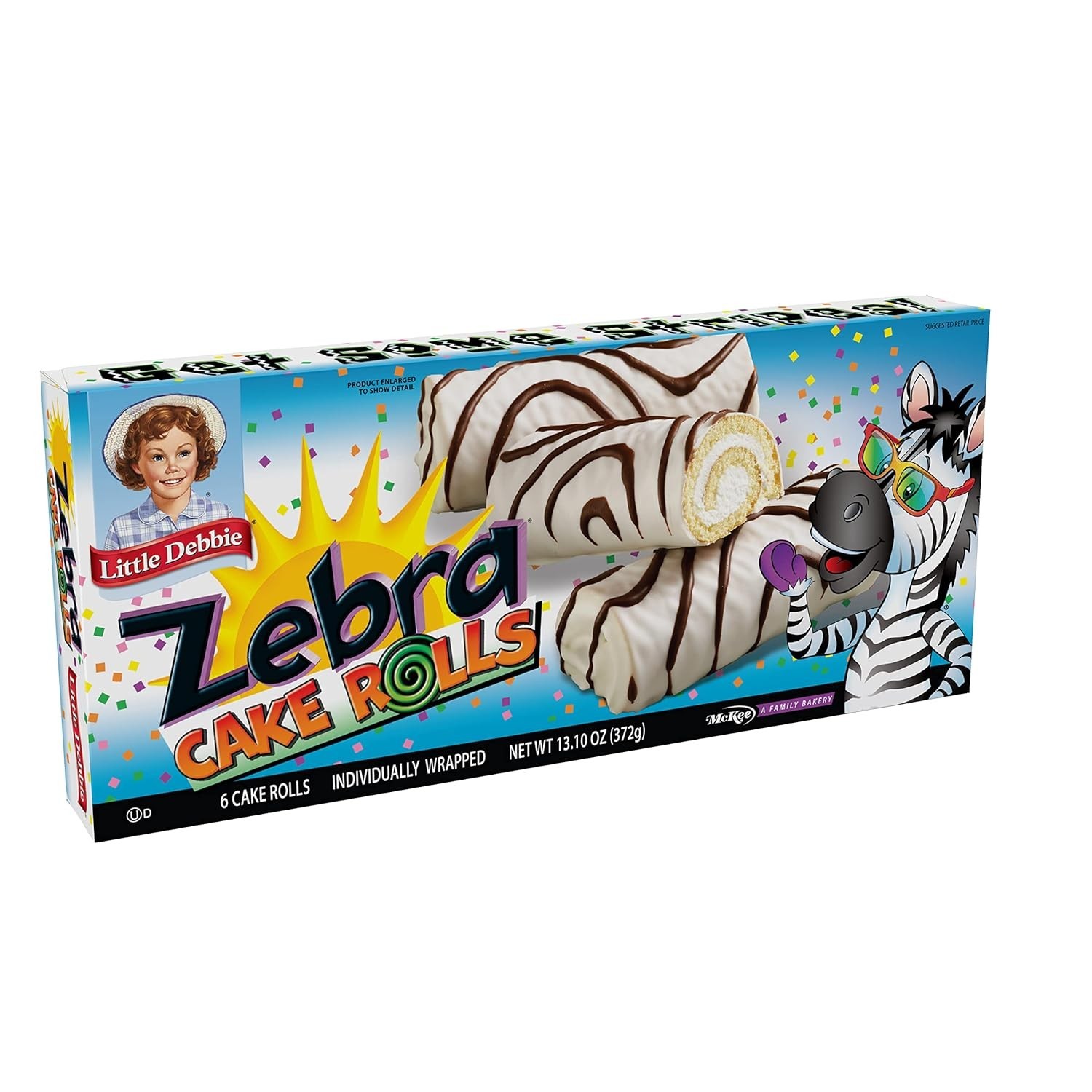 Classic Zebra Cake Rolls – 6 Vanilla-Filled Delights, Kosher Certified – 13.1 Oz
