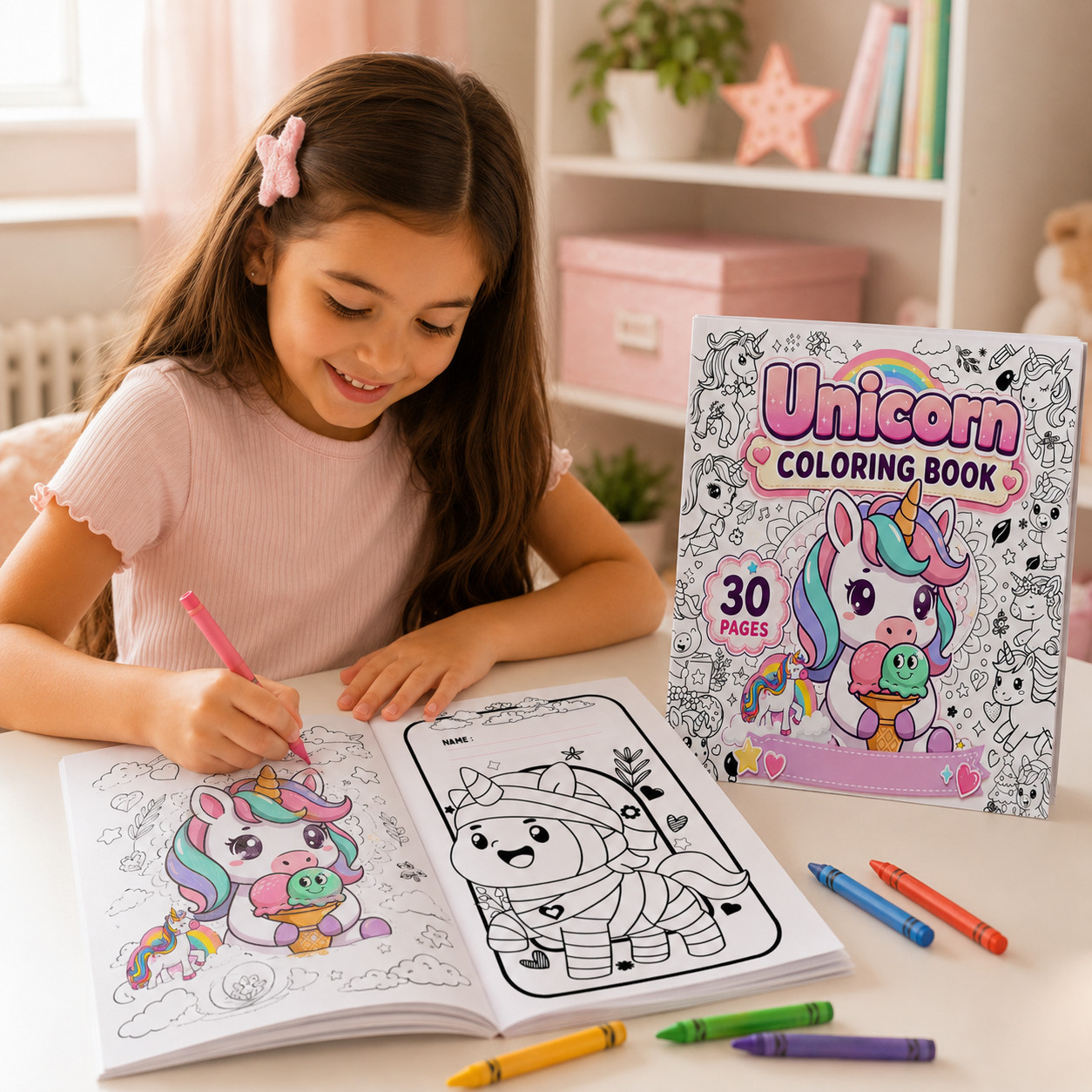 DIGITAL CONTEN – Unicorn Coloring Book: For Kids Ages 4-8 PRINTABLE