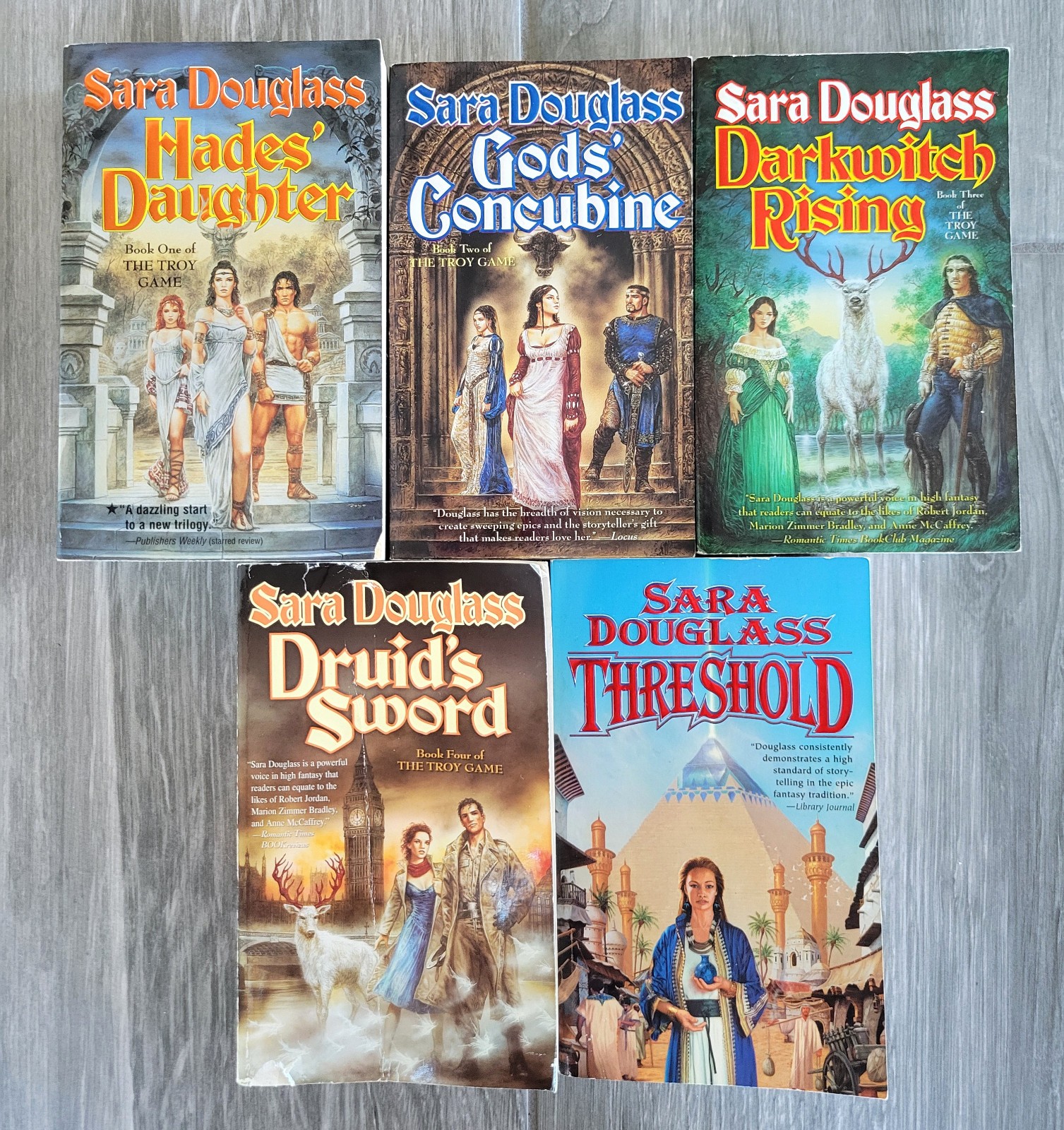 THE TROY GAME COMPLETE SERIES # 1-4 SARA DOUGLASS & THRESHOLD ALL 1ST EDITIONS