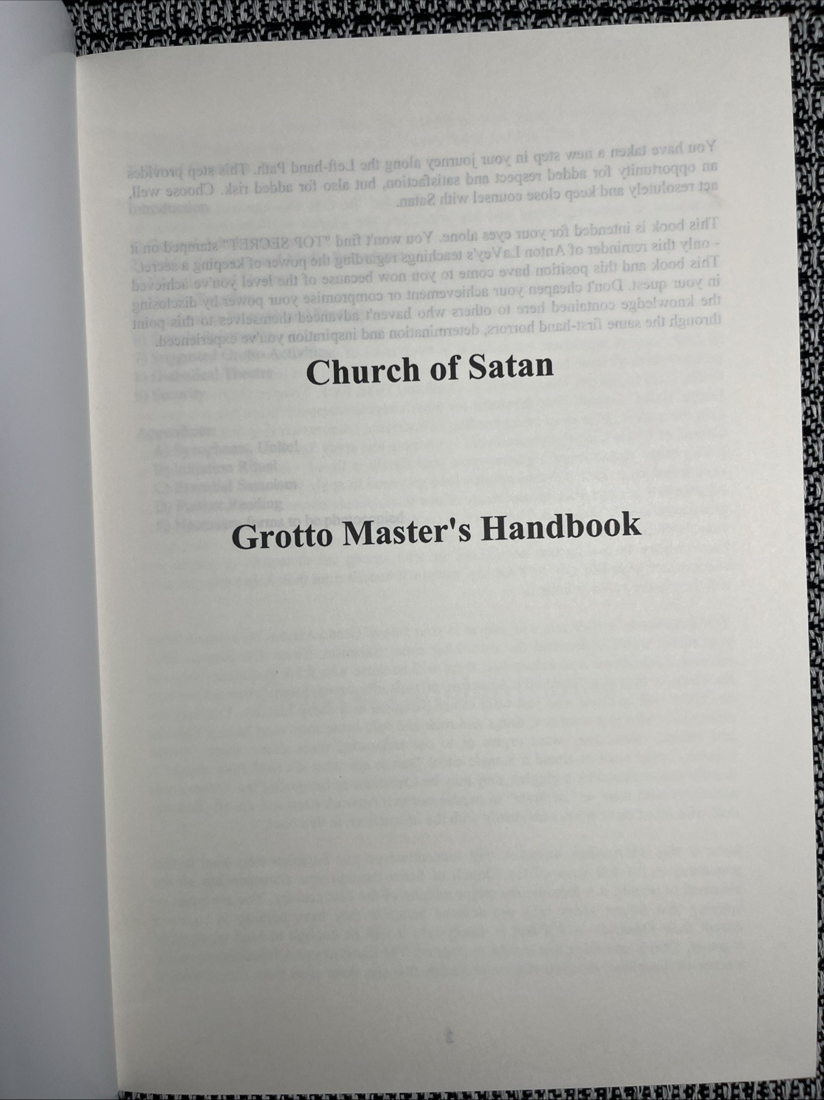 Grotto Master’s Handbook, Church Of Satan, CoS Satanism, Large Reprint Brand New