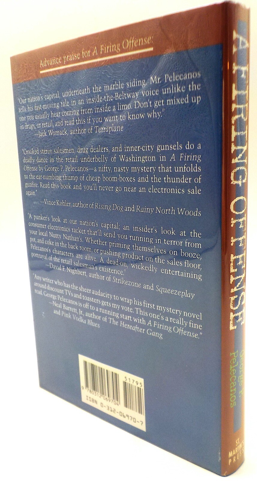 A FIRING OFFENSE George Pelecanos Signed First Edition St. Martin’s Press 1992