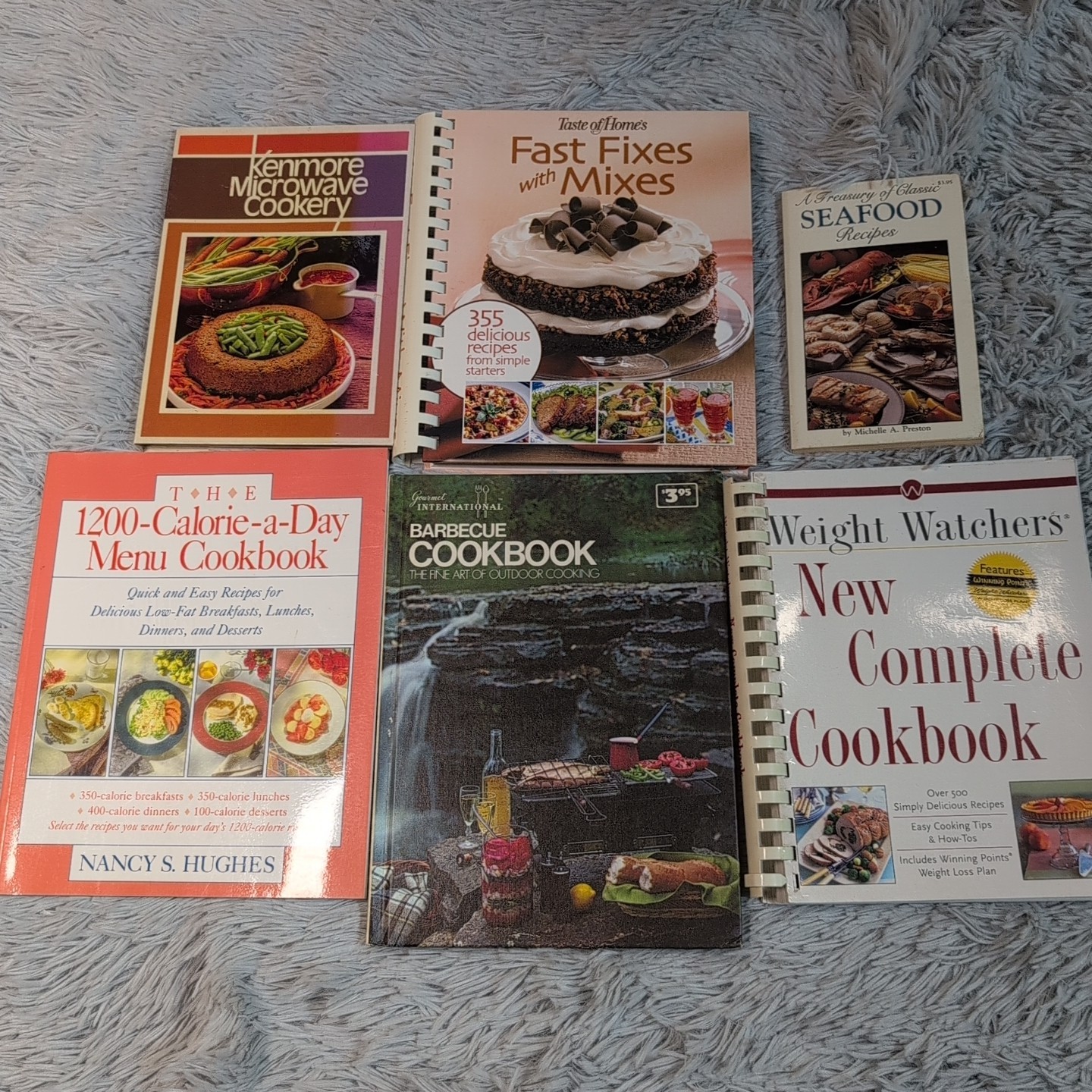 Lot Of 6 Cookbook Seafood Barbecue Deserts Breakfast Lunch Supper