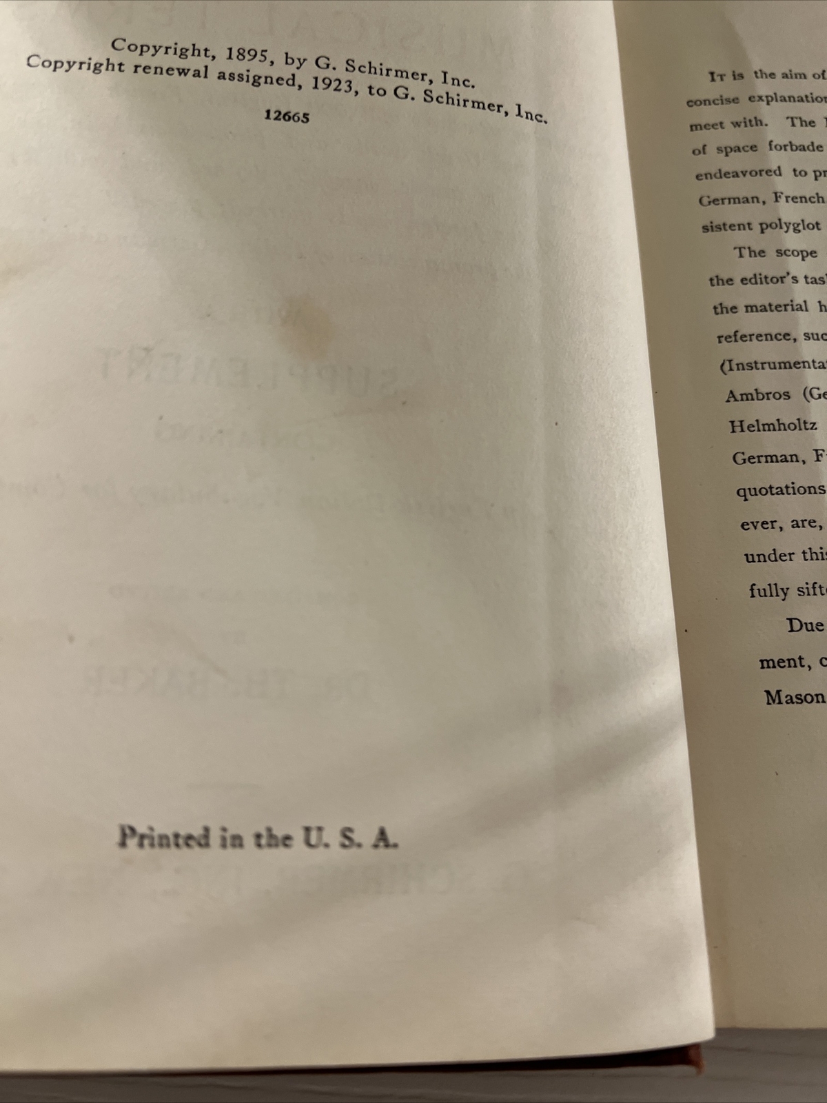 Dictionary of Musical Terms ︱Theo. Baker Ph.D ︱ 1923︱Vintage Book