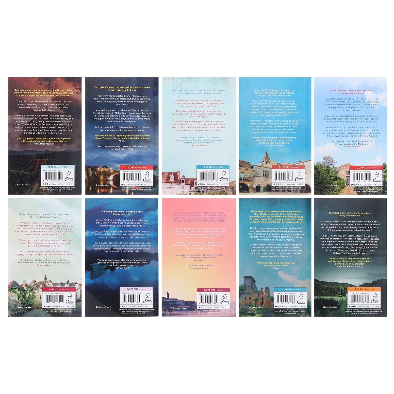 Bruno Chief of Police Dordogne Mysteries Series By Martin Walker: 10 Books – PB