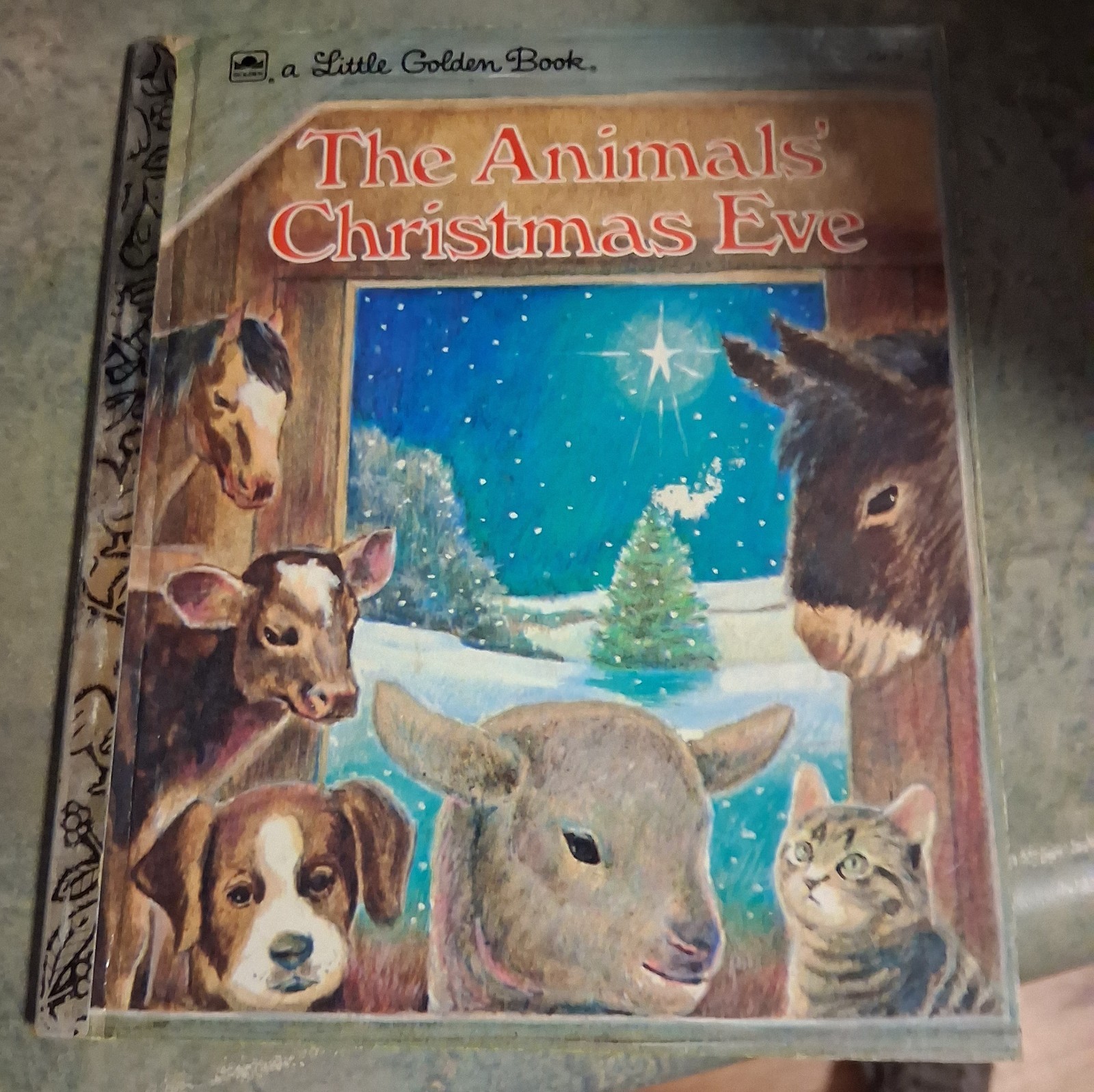 Western Publishing Little Golden Books The Animals’ Christmas Eve Hardcover 1977