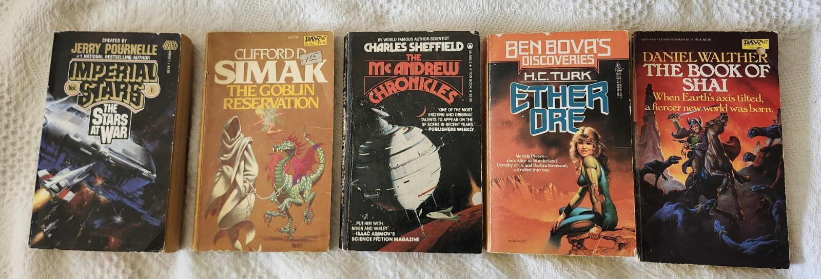 Vintage Sci Fi Fantasy Paperback Books 1980’s Science Fiction Book Lot x 15