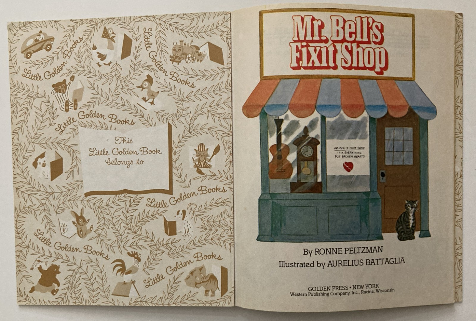VTG Mr Bell’s Fixit Shop Little Golden Book 1981 Broken Doll Peltzman Battaglia