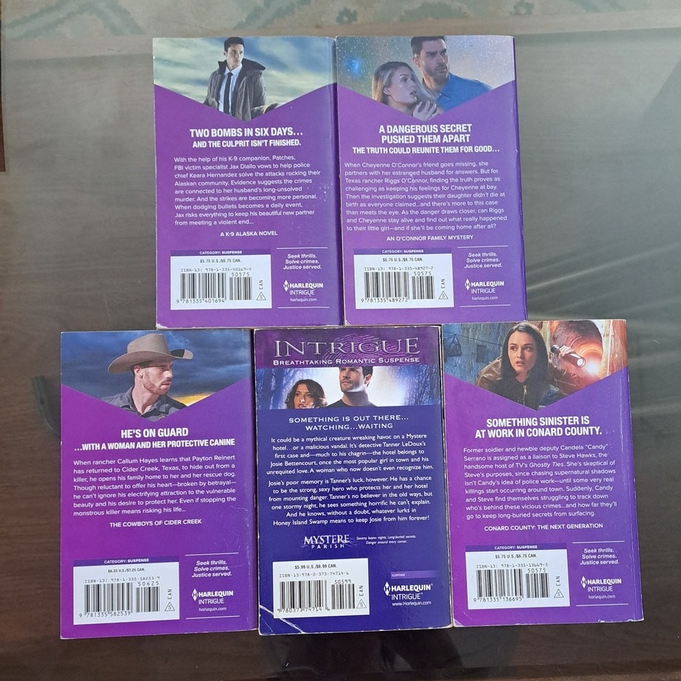 Set of 5 Harlequin Intrigue Pre-owned Books The Awakening Texas Abduction & More