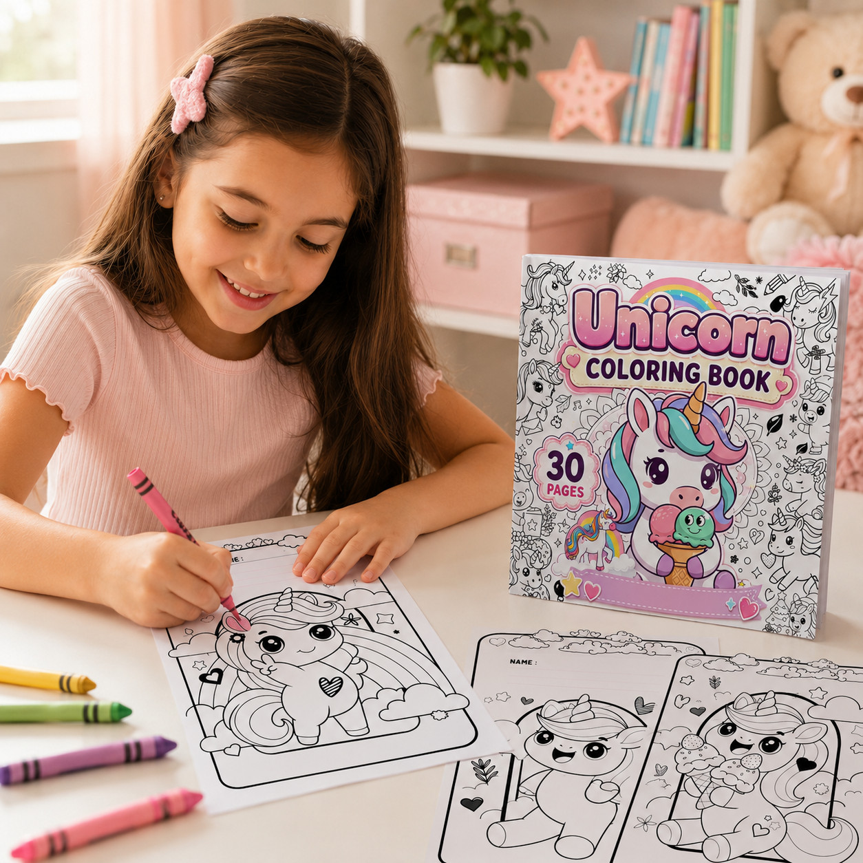 DIGITAL CONTEN – Unicorn Coloring Book: For Kids Ages 4-8 PRINTABLE