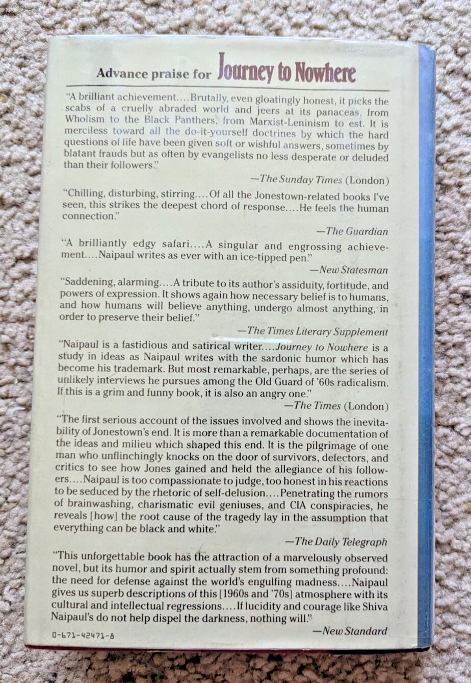 Journey to Nowhere : A New World Tragedy by Shiva Naipaul, 1981 EX-LIBRARY