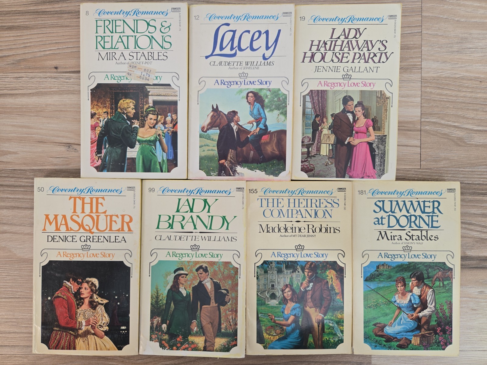 COVENTRY REGENCY ROMANCE LOT / 7 PB / VARIOUS AUTHORS / 1970s/1980s