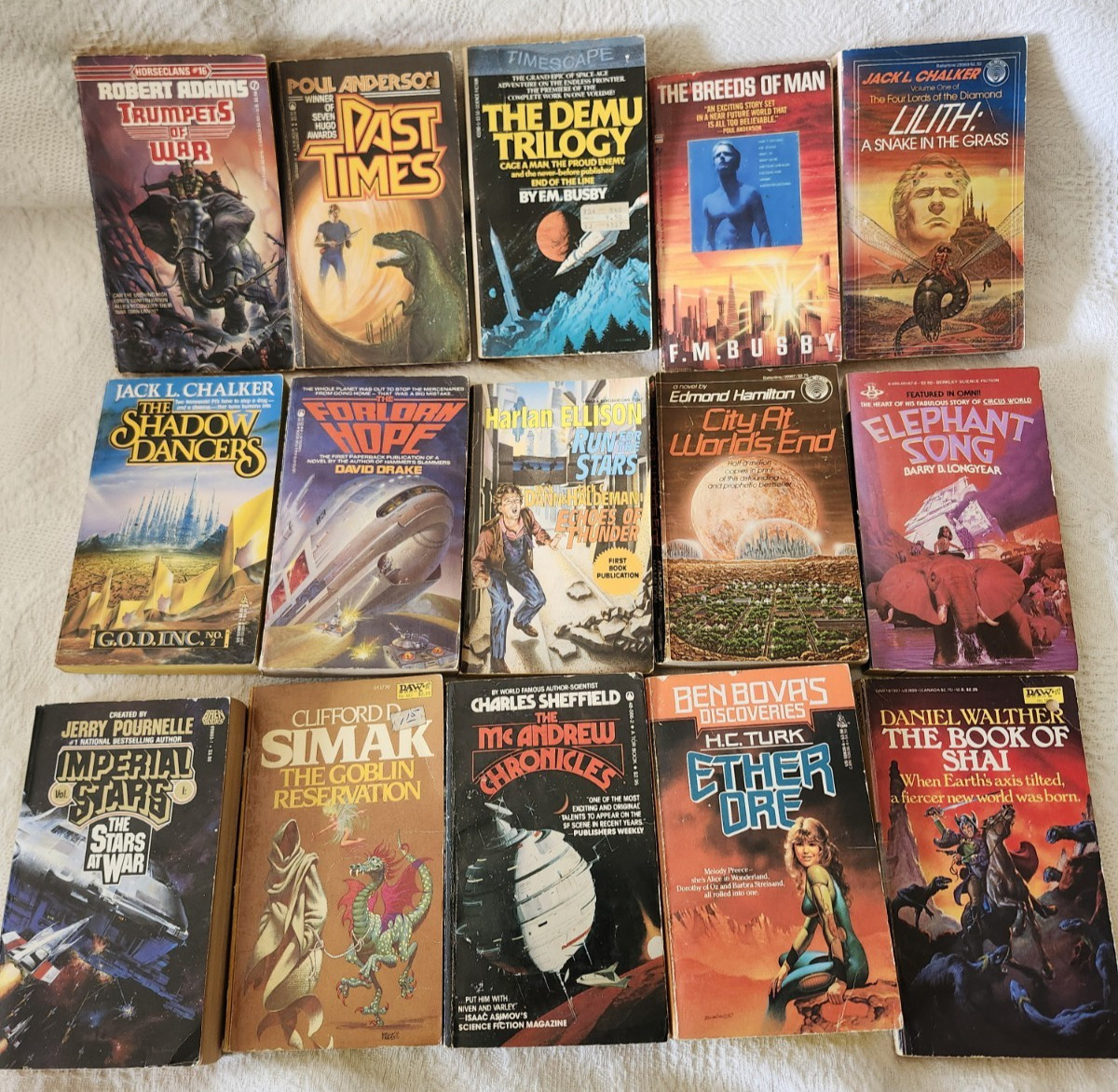 Vintage Sci Fi Fantasy Paperback Books 1980’s Science Fiction Book Lot x 15