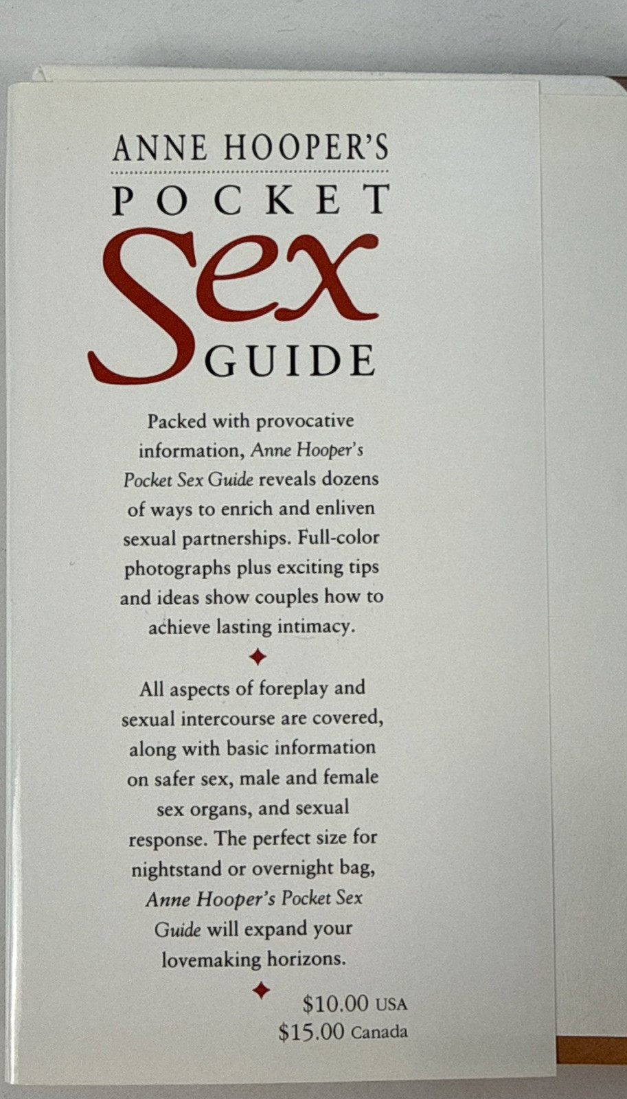 Anne Hooper’s Pocket Sex Guide-96 pages, illustrated, HC w/DJ-1994