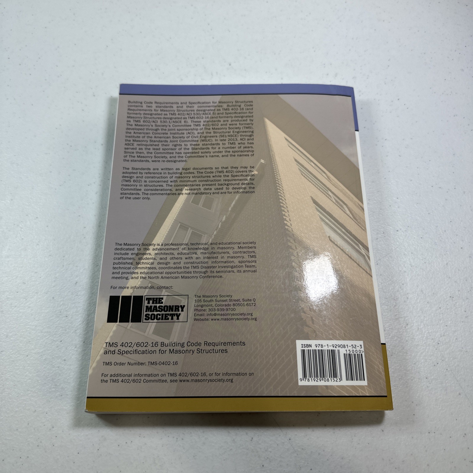 TMS 402/602-16,Building Code Requirements & Specification for Masonry Structures