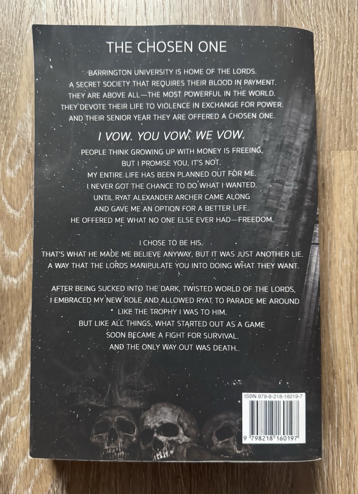 The Ritual Paperback Book by Shantel Tessier A Dark College Romance GUC