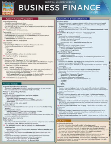 Business Finance (Quickstudy: Business) – Pamphlet – VERY GOOD