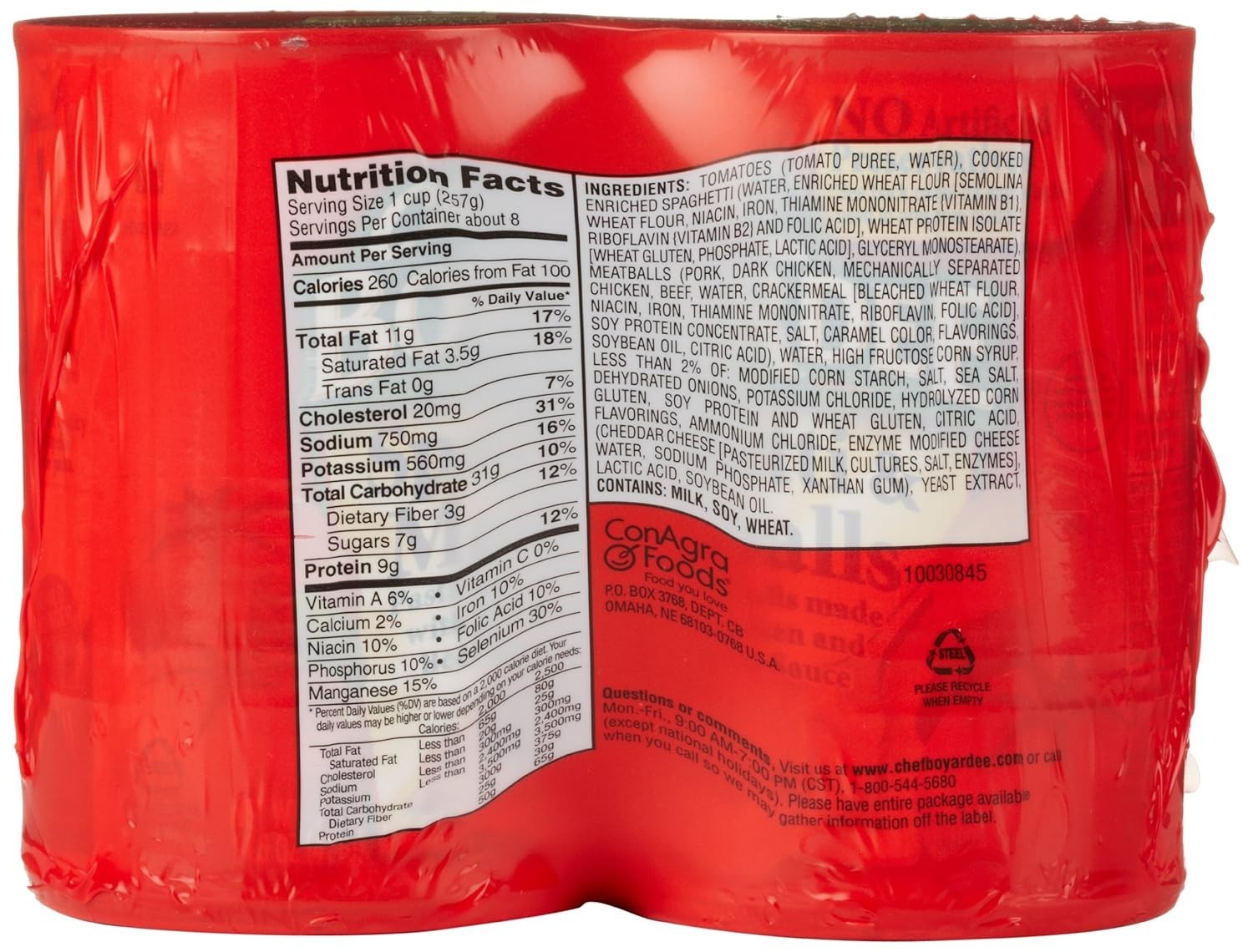Delicious Spaghetti & Meatballs – 14.5 Oz Cans, Pack of 4 for Quick Meals
