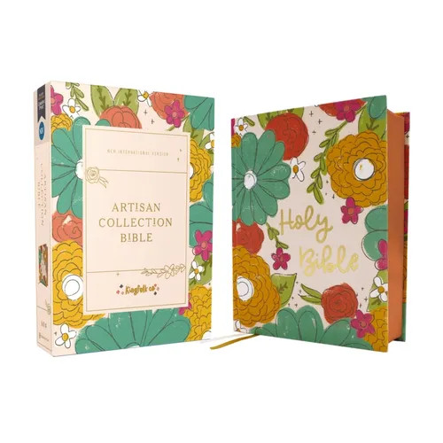 Niv, Artisan Collection Bible, Cloth Over Board, Multi-Color/Floral, Red Letter