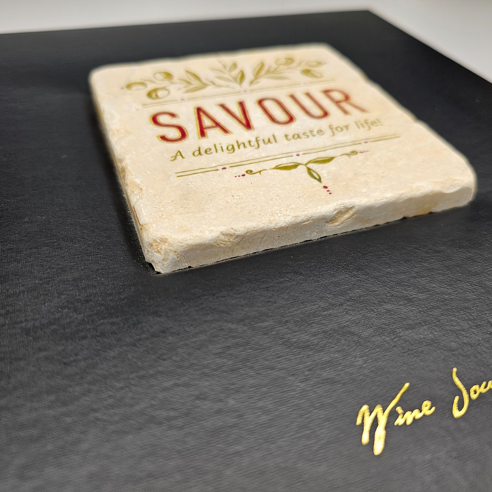 Hardbound Savour Wine Journal Tile Applique 10 X 11+ Inches Blank Heavy Stock