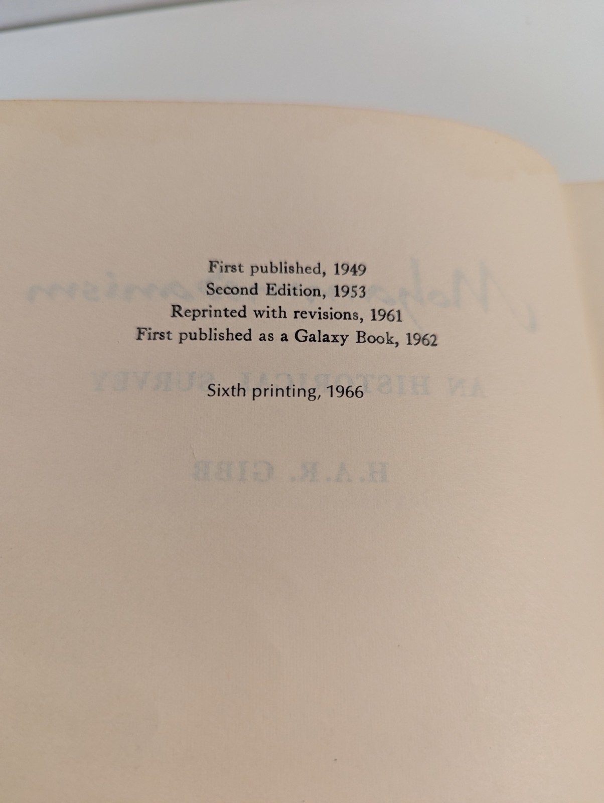 Muhammedanism by H. A. R. Gibb English 1966 Sixth Printing