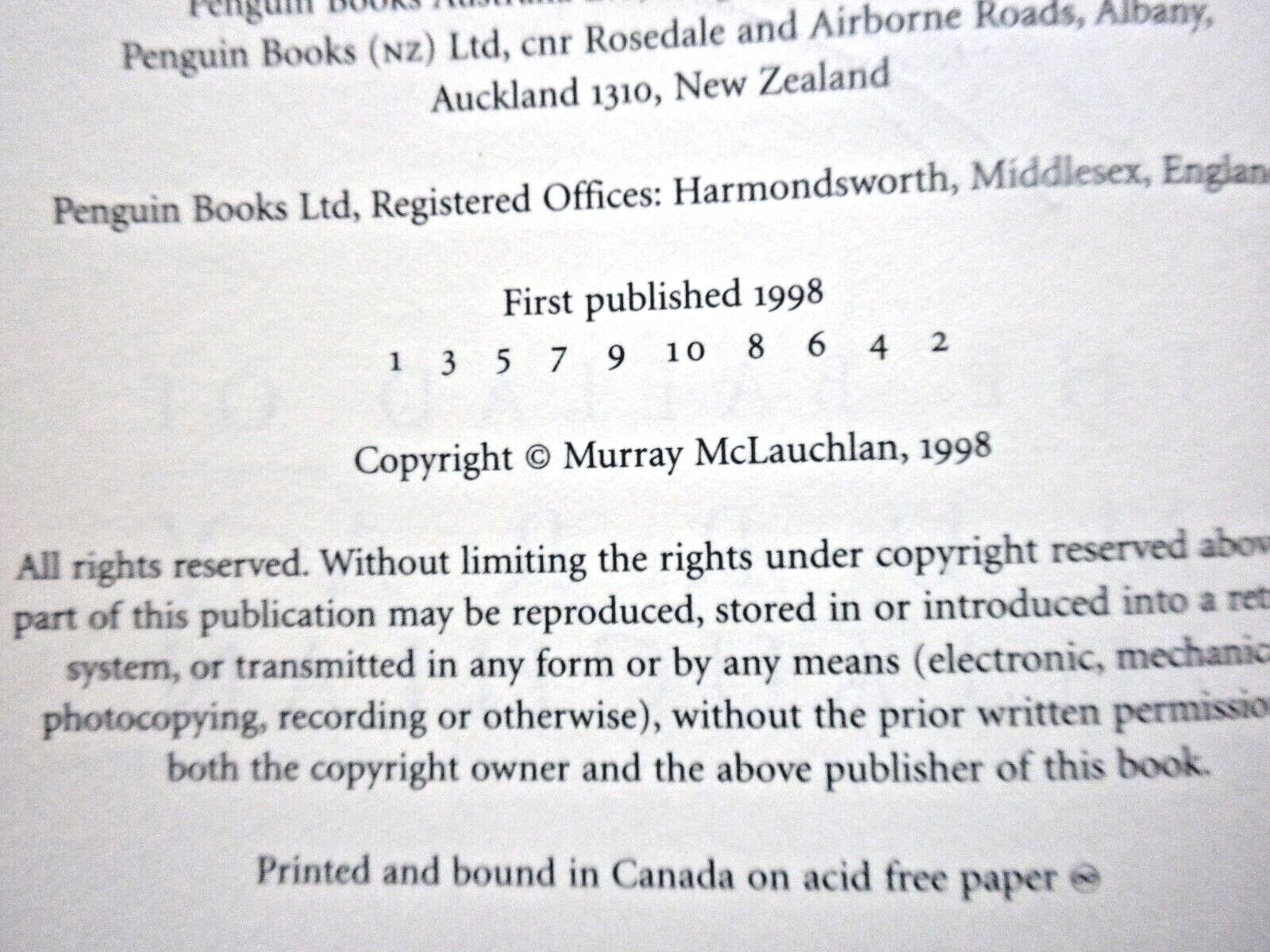 *SIGNED* MURRAY McLAUCHLAN Memoir 1998 GETTING OUT OF HERE ALIVE 396 pages HCDJ