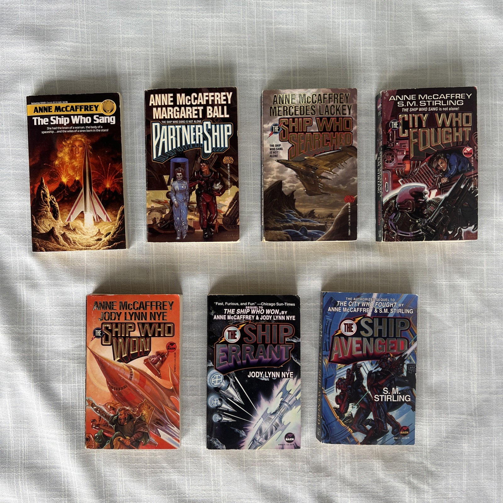 The Ship Who Sang Series Anne McCaffrey COMPLETE Set 7 Vtg PB Books Brain Brawn