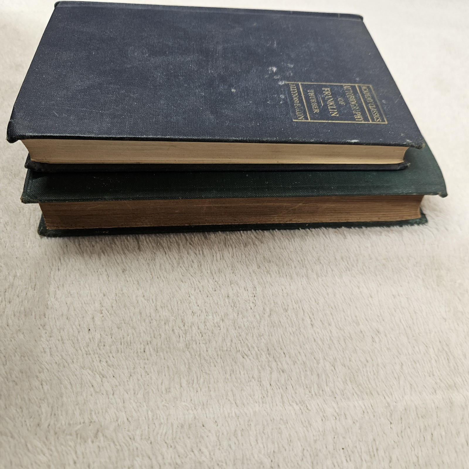 Autobiography Of Benjamin Franklin & Other Papers Set Of 2 Vintage Hardcover