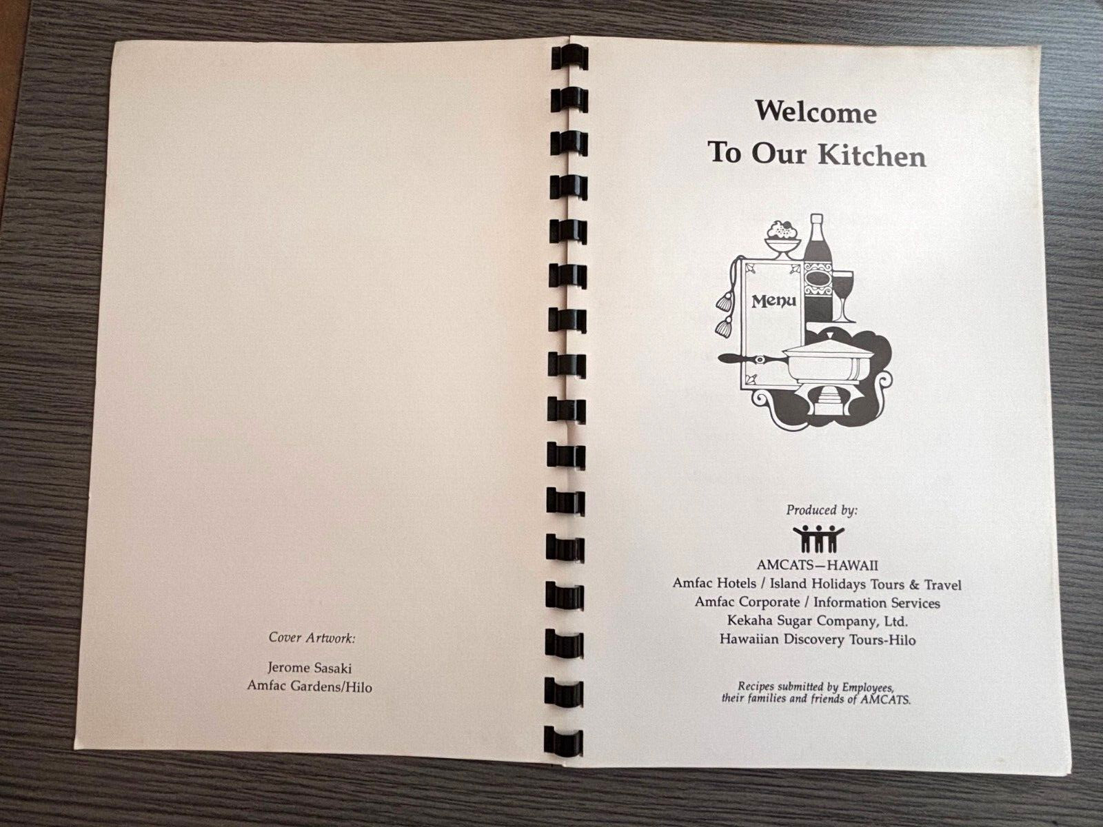 Vintage 1981 Hawaii AMCATS Cookbook WELCOME TO OUR KITCHEN Spiral Bound 76 Pages