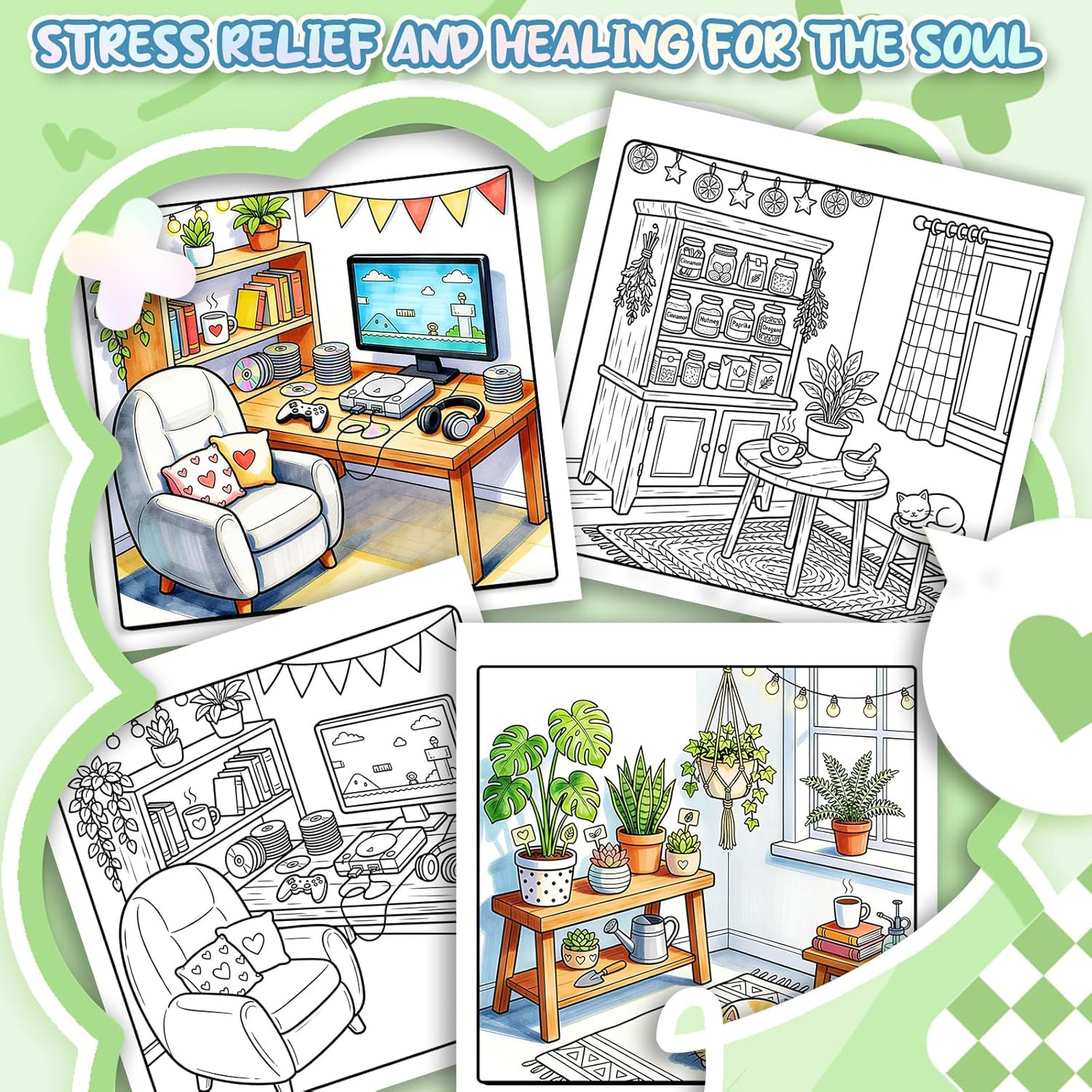 Adult Coloring Book for Women Relaxation, Spiral Bound Mindfulness Coloring
