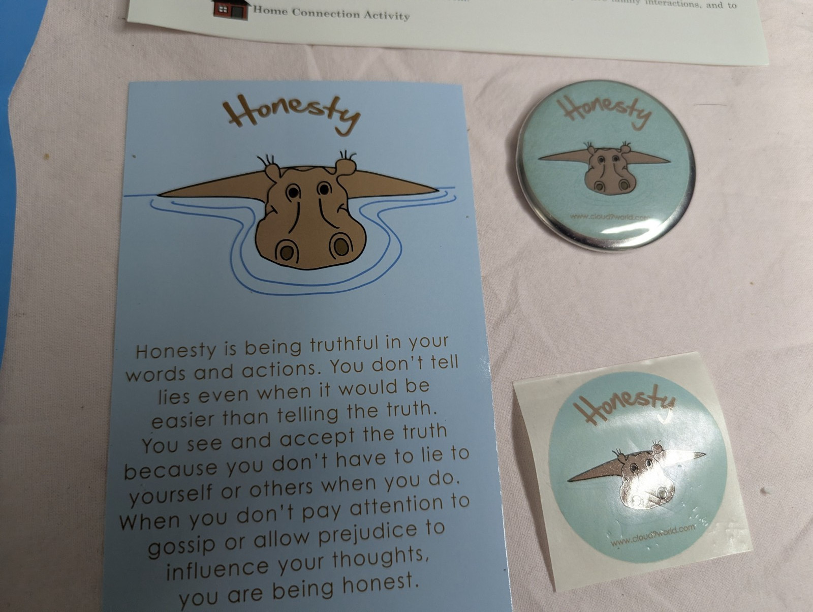 Home School Teachers Cloud 9 world character book HONESTY K-1st grade poster kit
