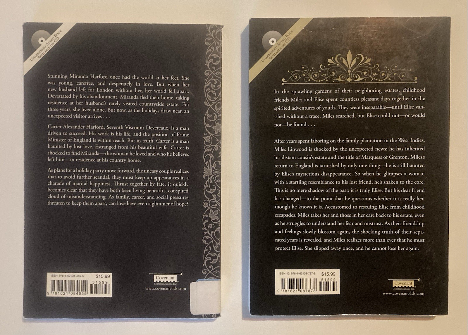 Sarah M. Eden books, lot of 2 – Glimmer of Hope and For Elise